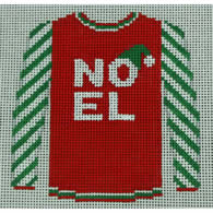 KK-O199N - Sweater - Noel on Red with Green Striped Sleeves