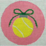 KK-O202C - Tennis Ball with Green Bow on Pink