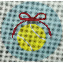 KK-O202D - Tennis Ball with Red Bow on Pale Blue