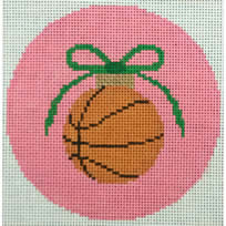 KK-O203C - Basketball with Green Bow on Pink