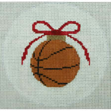 KK-O203E - Basketball with Green Bow on White