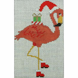 KK-O205 - Flamingo with Red Hat and Presents