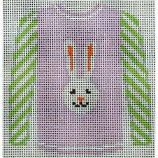 KK-O208A - Sweater - Long Ear White Bunny on Lavender