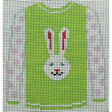 KK-O208B - Sweater - Long Ear White Bunny on Lime