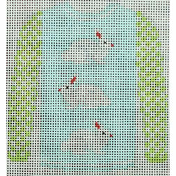 KK-O208L - Sweater - 3 Brown Bunnies on Pale Blue