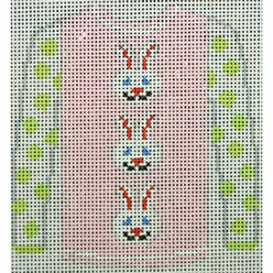 KK-O208R - Sweater - 3 Brown Bunny Faces on Pink