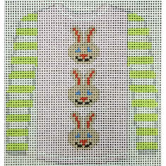 KK-O208V - Sweater - 3 Brown Bunny Faces on Lavender