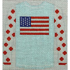 KK-O209C - Sweater - Flag on Light Blue with Red Polka Dot Sleeves