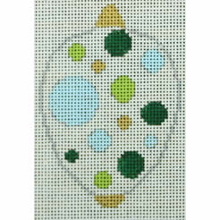 KK-O218A - Bauble Gold TB Blue Green Dots