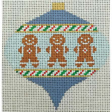 KK-O218AI - Bauble with Gingerbread on Medium Blue