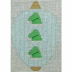 KK-O218C - Bauble Gold TB Green Santa Hats on Blue Stripes