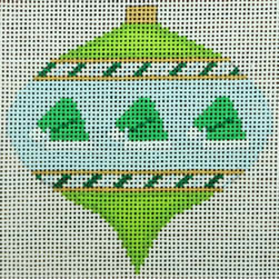 KK-O218D - Bauble Gold TB Green Santa Hats on Green