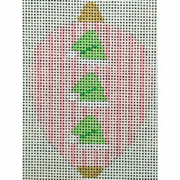 KK-O218E - Bauble Gold TB Green Santa Hats on Pink Stripes