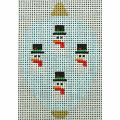 KK-O218N - Bauble Gold TB Snowman on Blue Stripes