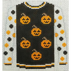 KK-O220L - Sweater - 5 Pumpkins on Black