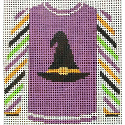 KK-O220N - Sweater - Witch Hat on Purple