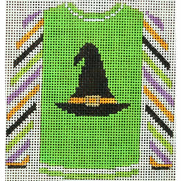 KK-O220O - Sweater - Witch Hat on Acid Green