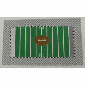 KK-P182A - Greek Key Football Pillow - Green and Silver