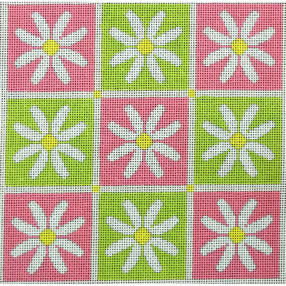 KK-P204B - Daisy Pillow - Pinks and Greens