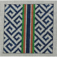 KK-SS28 - Greek Key Square - Navy, Hot Pink, Kelly Green