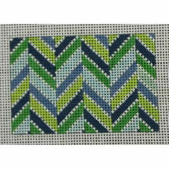 KK-WCC28 - Wallet Insert - Chevron Multi Blues and Greens