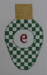 KK-LB07 - Christmas Lightbulb Green and White Checked