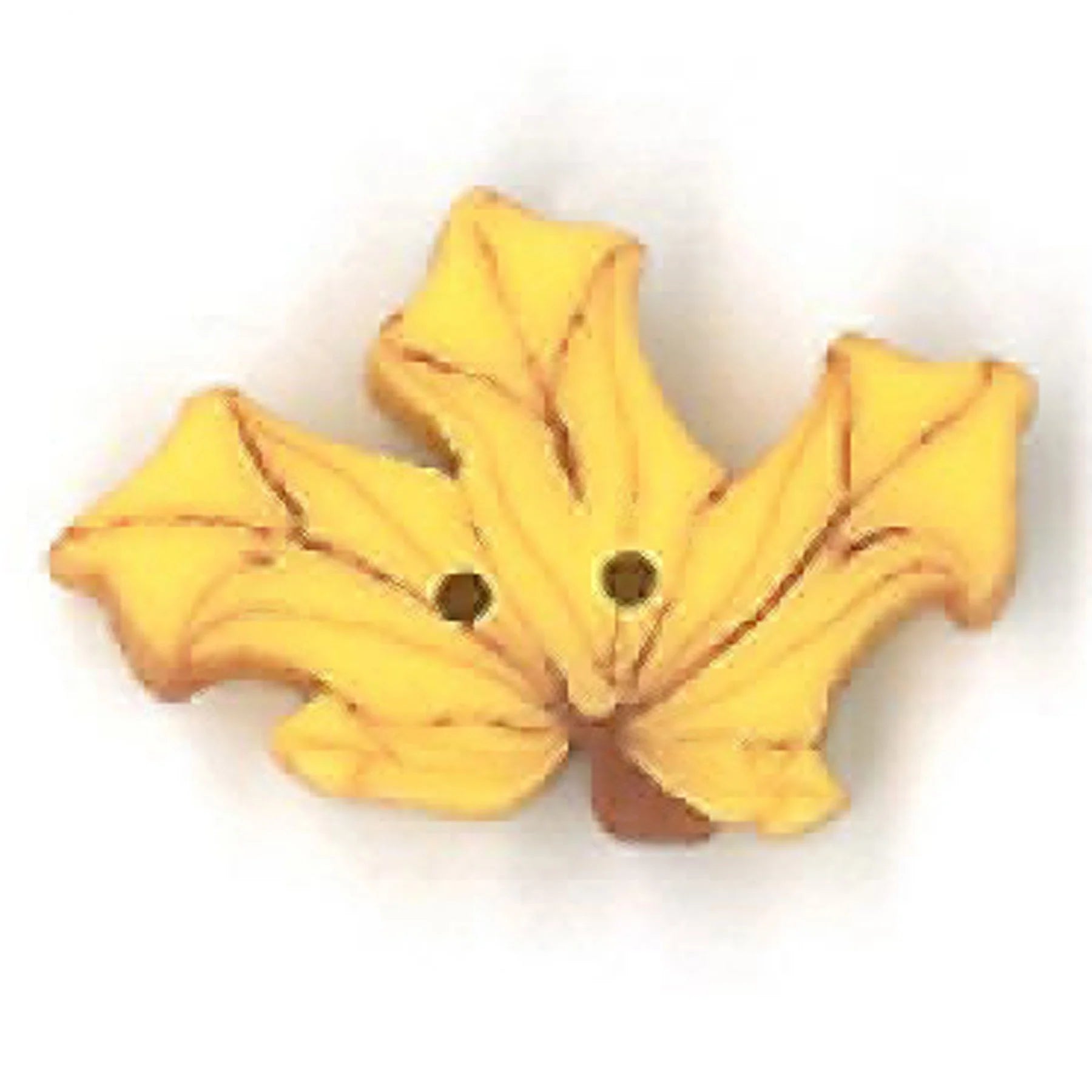 Large Yellow Maple Leaf Button