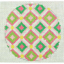 KK-MO114 - Pinks and Greens Diamonds Ornament