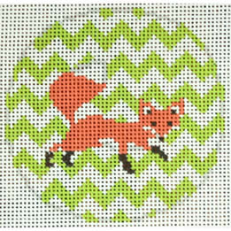 KK-MO117 - Fox on Chevron Ornament