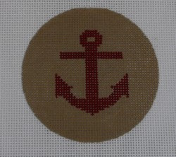 KK-NTO17 - Anchor on Solid Background - Red and Khaki