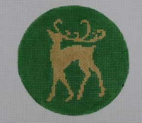 KK-O121 - Gold Reindeer on Green