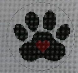 KK-O146 - Black Paw with Red Heart Within