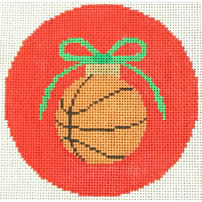 KK-O203B - Basketball with Green Bow on Red