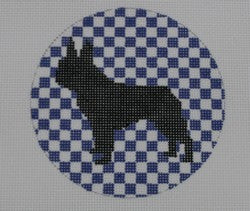 KK-OAS104 - French Bulldog on Purple Check