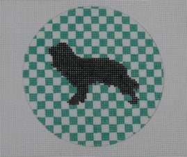 KK-OAS106 - King Charles Cavalier on Teal Check