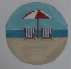 KK-ORB1 - Beach Round with Umbrella/Chairs