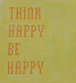 KK-P100Y - Think Happy Be Happy - Yellow with Orange