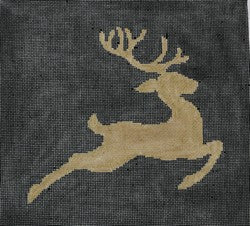 KK-P106 - Reindeer Silhouette - Gold and Black