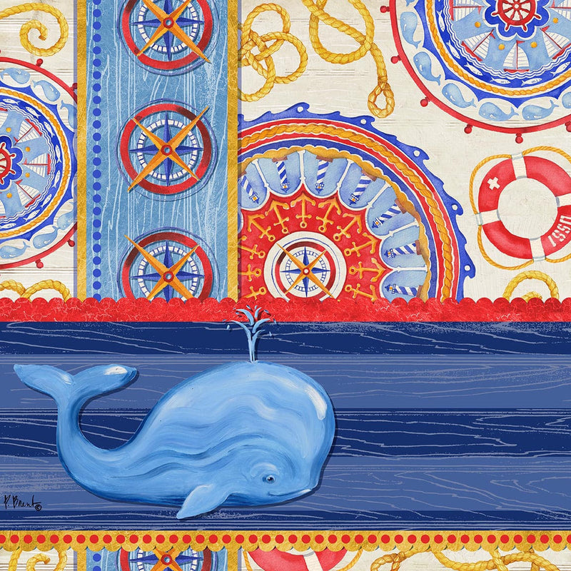 PB13557 - Nautical Suzani Collage II Whale