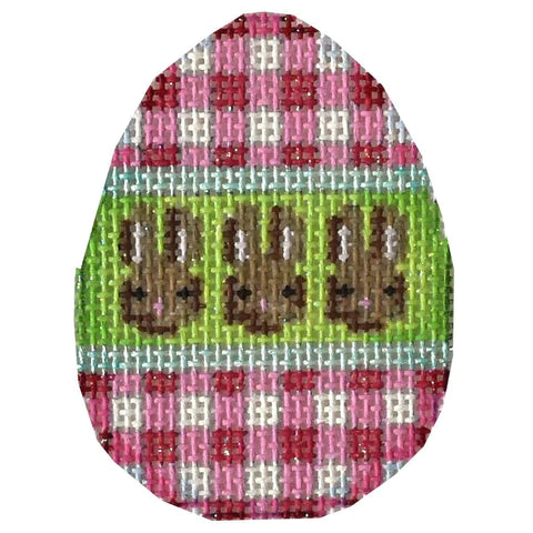 AT E603 - Pink Gingham Bunnies Mini Egg