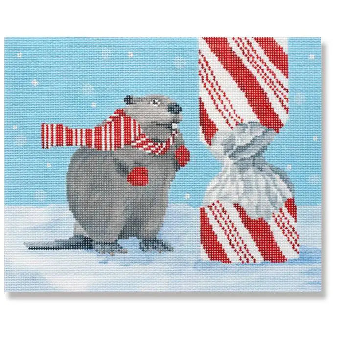 SC-PL63 - Beaver with Candy Cane