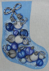 R03 - Blue White Silver Ornament Stocking