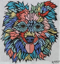 R1157 - Stained Glass Dog