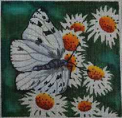 R117 - White Butterfly with Flowers