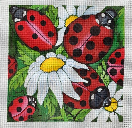 R1244 - Lady Bugs on White Flowers