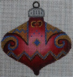 R189 - Red, Gold and Blue Ornament