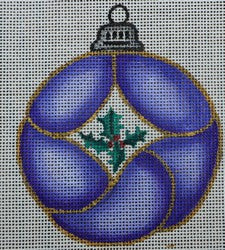 R199 - Purple Ornament with Holly Leaves