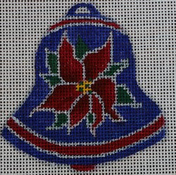 R225 - Blue and Red Holly/Poinsettia Bell