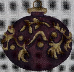 R244 - Purple and Gold Ornament with Swirls