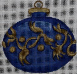 R245 - Blue and Gold Ornament with Swirls